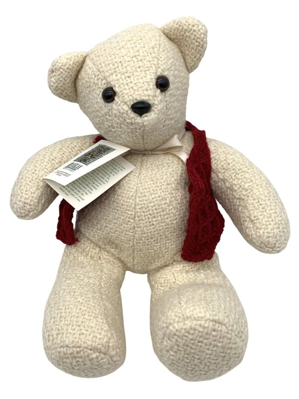 Branigan Weavers Irish Tweed Wool Teddy Bear Red Knit Vest Made In Ireland 17"